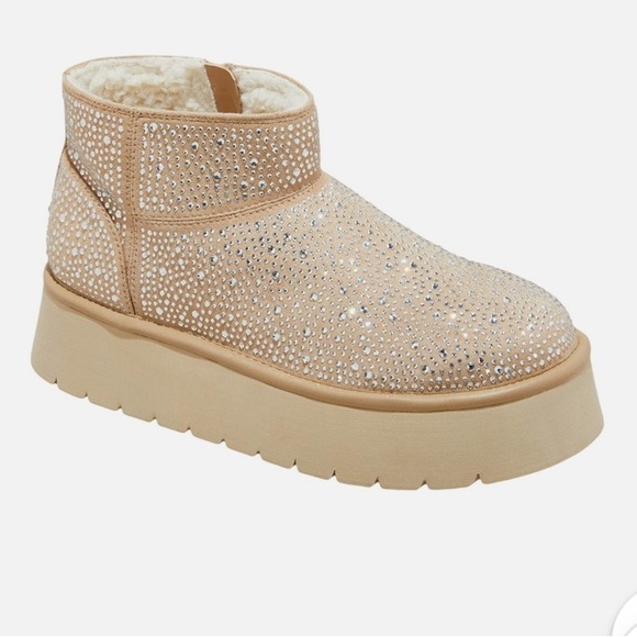 wild fable Shoes - Wild Fabls Womens Missy Platform Booties Glitter Ankle Boots Size 8